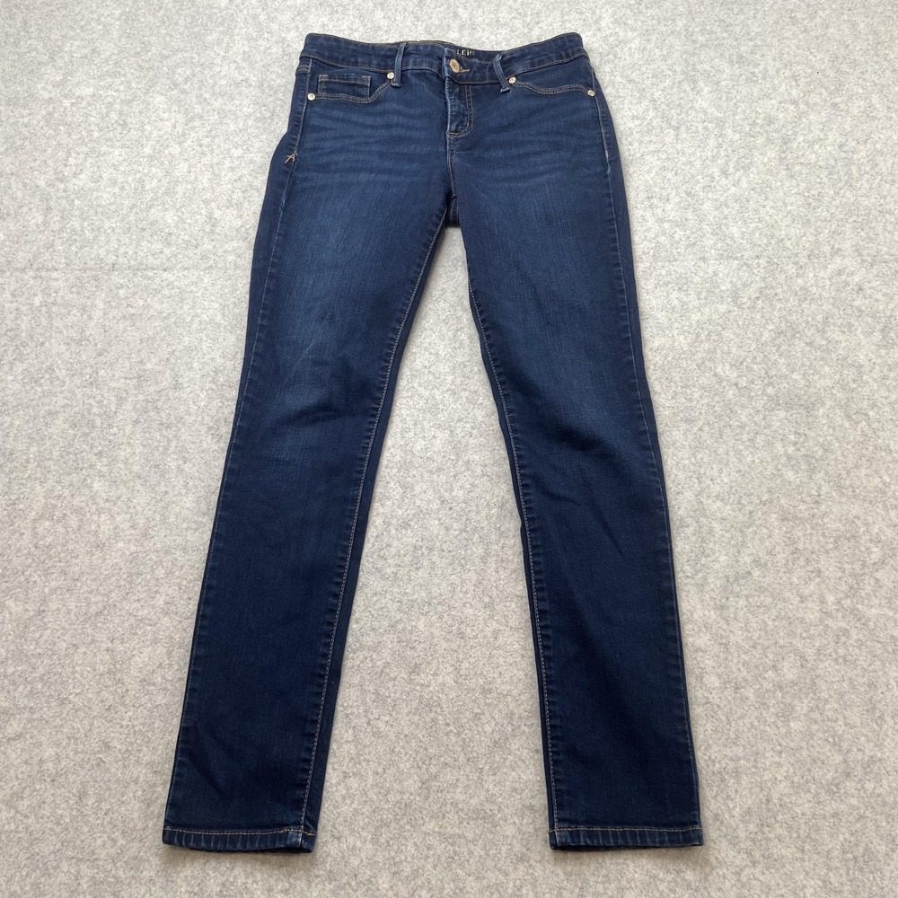 Anne Klein Mid Rise Skinny Jeans Womens 4 (28x26) Blue Dark Wash Stretch Denim